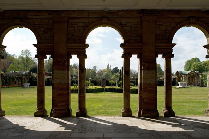 The stone arches of the Loggia at the end of Hever Castle's Italian Garden
