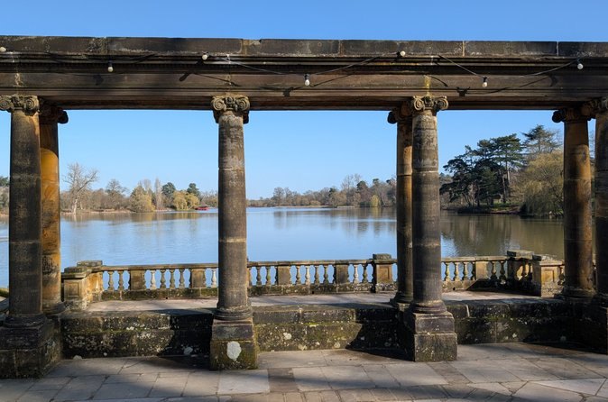 The Loggia's colonnade looking out over the 38-acre lake at Hever Castle